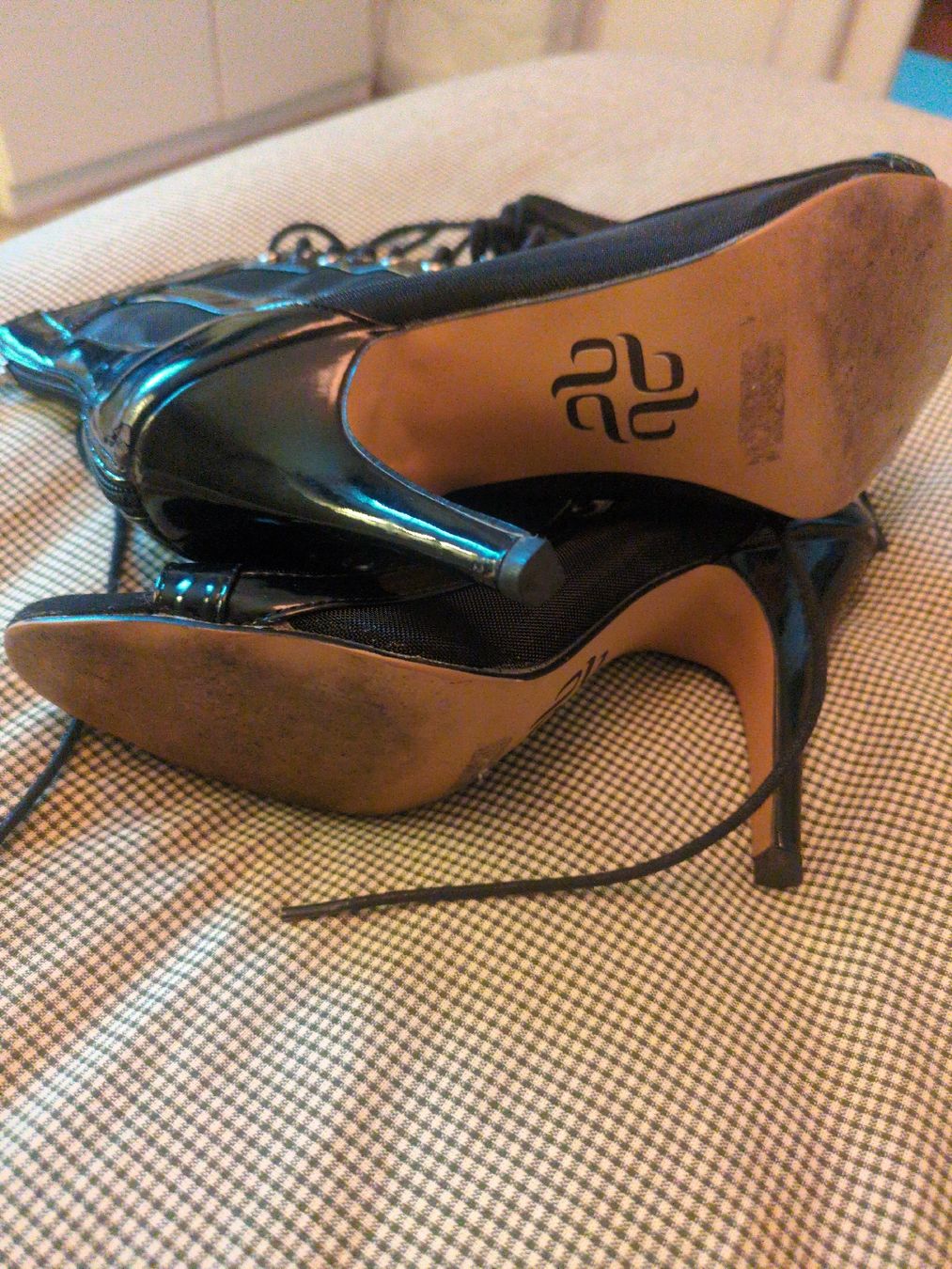 Scarpe da donna: Sexy Schnür-Stiefeletten Open Toe Dancing Heel – Usato da Zürich venduto da ellen_s 1