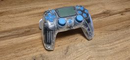 🎮 Manette PS5 Custom Transparent/Bleu clair–Joysticks TMR