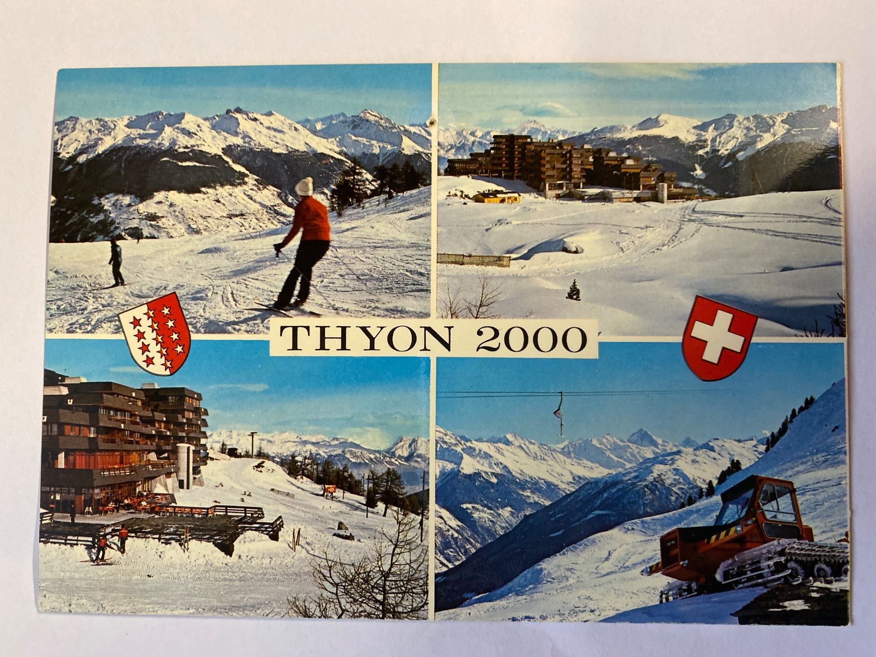 Cartoline postali: Carte postale vintage Thyon 2000 - Valais Suisse – Usato da Le Brassus venduto da cinema13