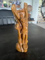 Ancien Crucifix en Bois Sculpté