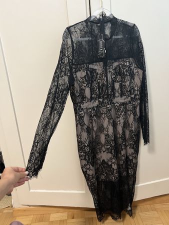 Abito pizzo nero nuovo con etichetta taglia L