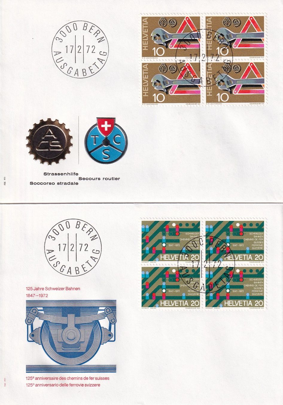 Tutti i francobolli: Lot 6 Briefe FDC 4er Block  1972 – Usato da Rossa venduto da becky05