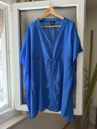 Cobalt Blue Summer Cover-Up with Lace Detail