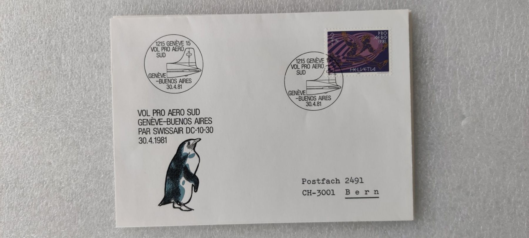 Tutti i francobolli: 4 Stück PRO Aero Flug Schweizer Briefmarken1981 – Usato da Zürich venduto da sendbad 3