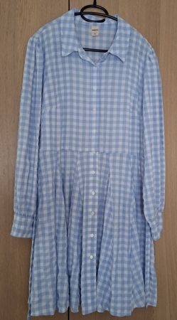 Kleid kariert, blau - weiss, Grösse XL