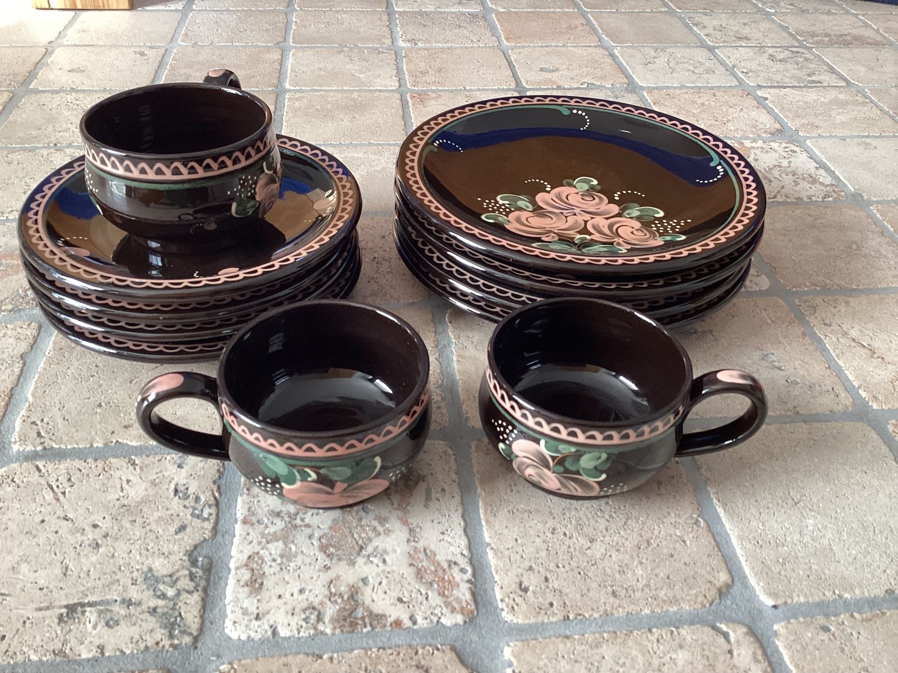 Services de table: Kaffee- oder Teeservice 4-teilig, Töpferei Mösching, Blumen – D'occasion à Mörschwil par Monzar 2