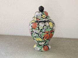 Vase chinois vintage très décoratif années 50 Famille noire