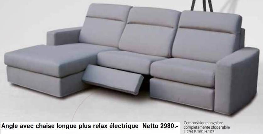Divani: Salon d'Angle avec Relax électrique / Différentes largeurs – Nuovo e nell'imballaggio originale da Lausanne venduto da casa56