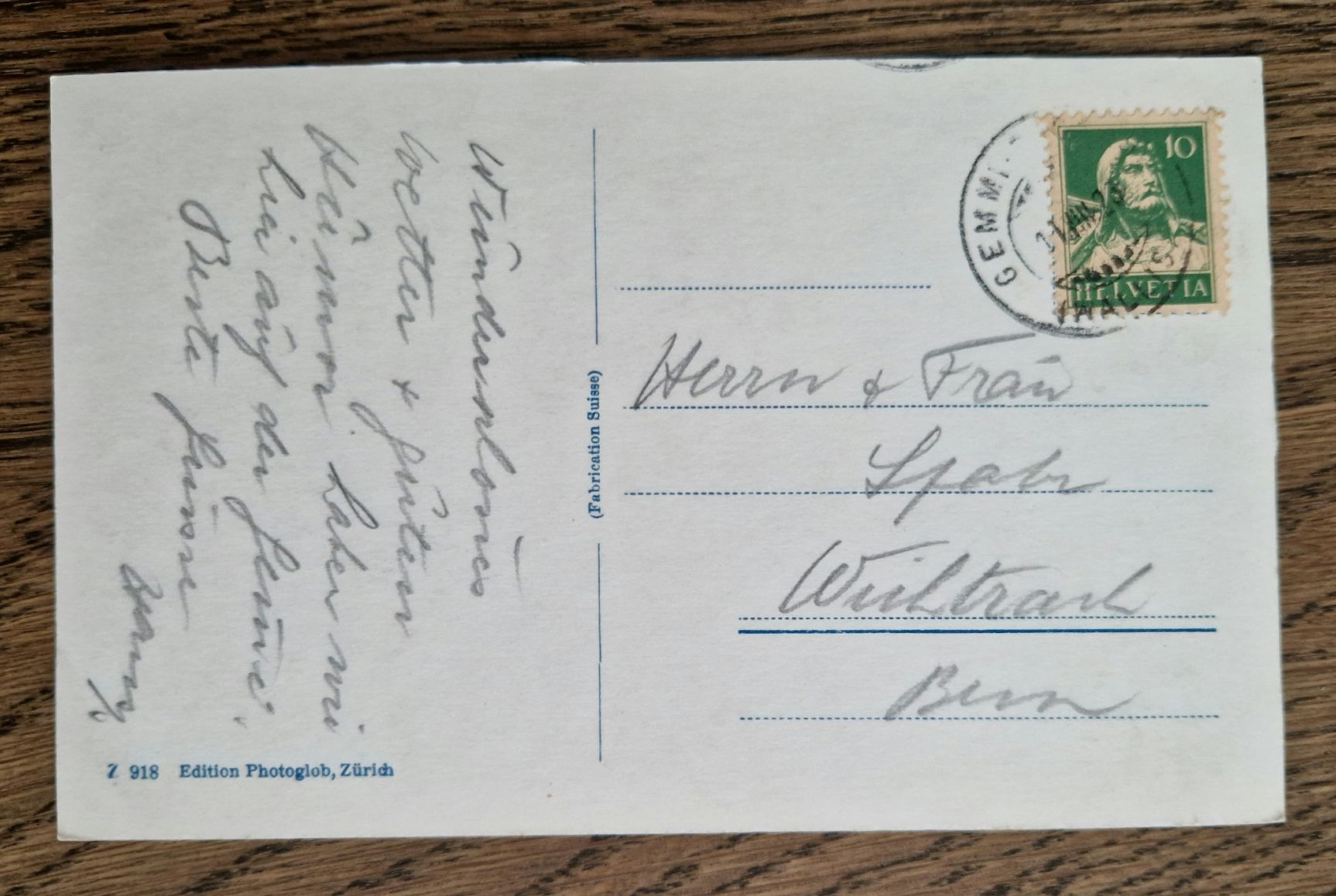 Cartoline postali: Gemmi, Hotel Wildstrubel, Gemmistempel 1923 – Usato da Ebikon venduto da Donar50 1