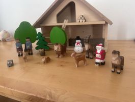 Trauffer Holz-Bauernhof mit Figuren & Tieren