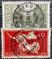 1919 Friedensmarken Zst 143/4 Traum Voll-⦿ Pfäfers Bad SG