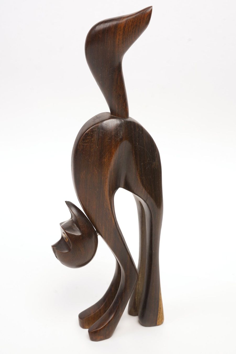 Statuette: Katzenfigur aus edlem Holz – Usato da Buochs venduto da chicco64