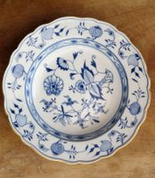 Antiker Meissen Suppenteller Zwiebelmuster mit Goldrand
