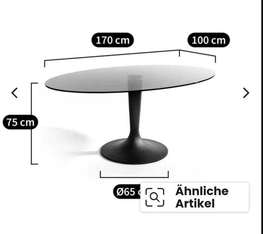 Esstisch oval von AM.PM - Rauchglasplatte 2