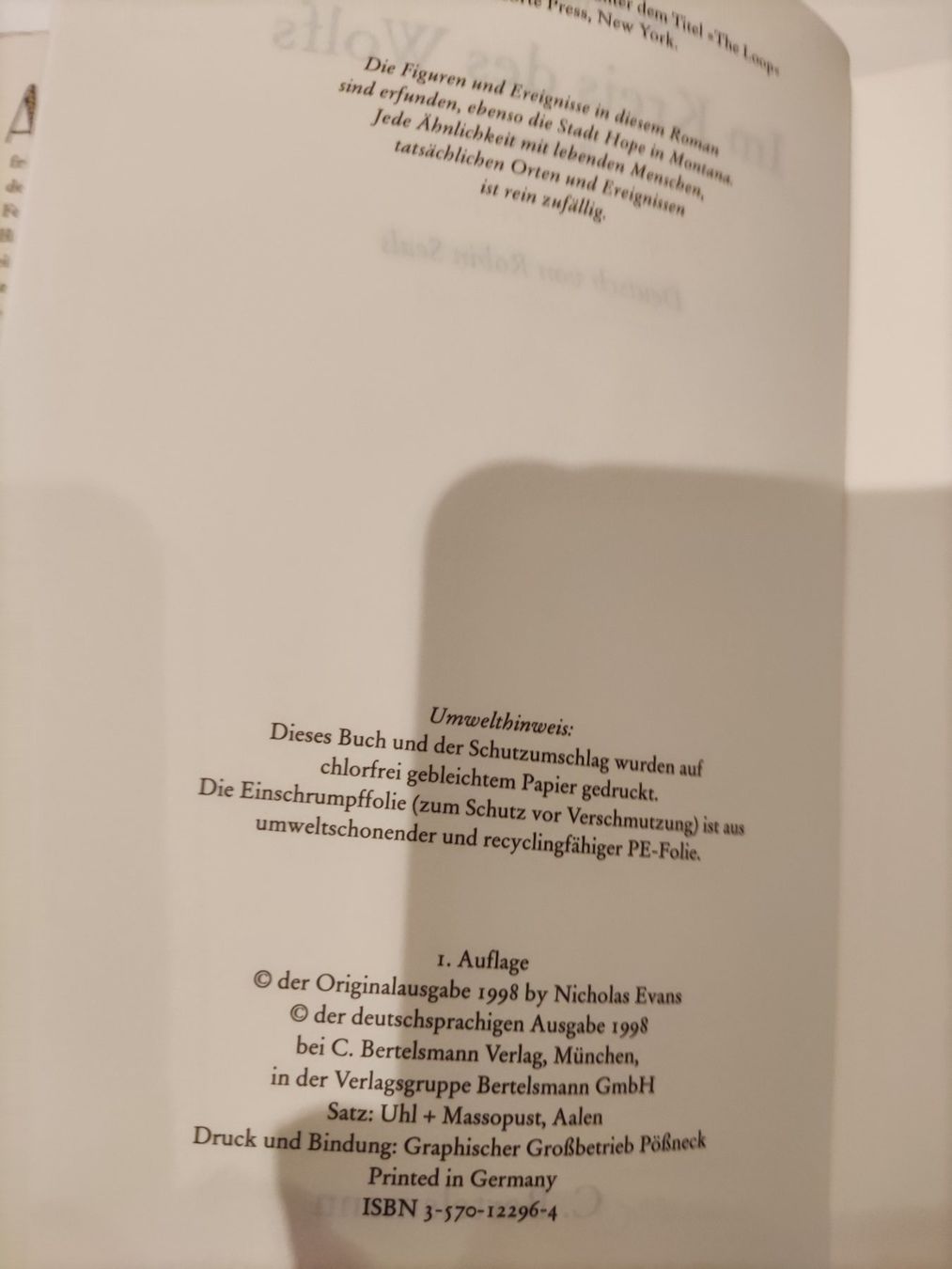 Libri: Im Kreis des Wolfs Nicholas Evans "fesselnd" – Usato da Solothurn venduto da Csw1 2