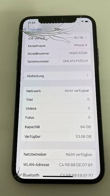 Portables: Apple iPhone X 64 GB Space Grau  – D'occasion à Winterthur par Omar_61 2