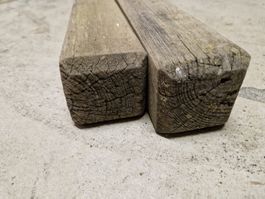 2 Stk.Holzpfosten 130cm vierkant