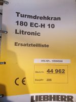 Ersatzteilliste Liebherr 180EC-H Originaldokument