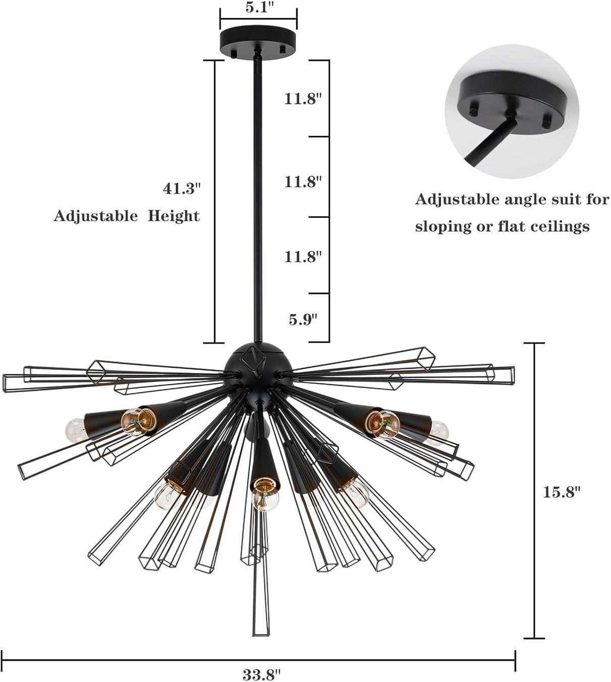 Lampadari & plafoniere: Kronleuchter 10 Lichter Sputnik Deckenlampe Deckenleuchte – Nuovo e nell'imballaggio originale da Wittenbach venduto da VELARO 3