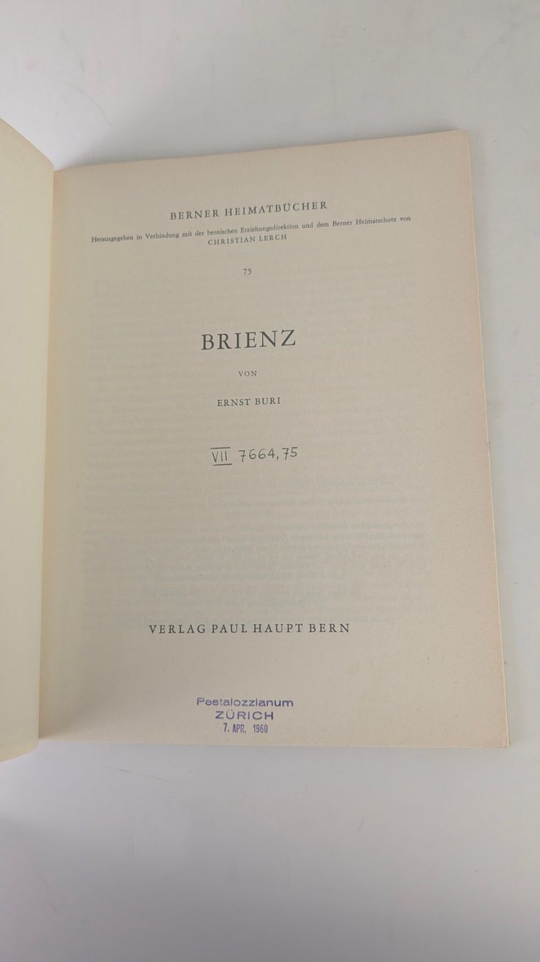 Libri: Berner Heimatbücher: Brienz 1959 – Usato da Zürich venduto da axolottchen 3