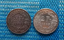 2 Franken Münzen 1963 und 1965