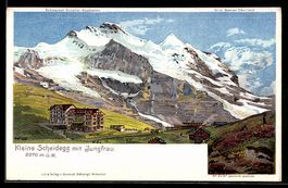 AK Kleine Scheidegg, Ortsansicht mit Jungfrau
