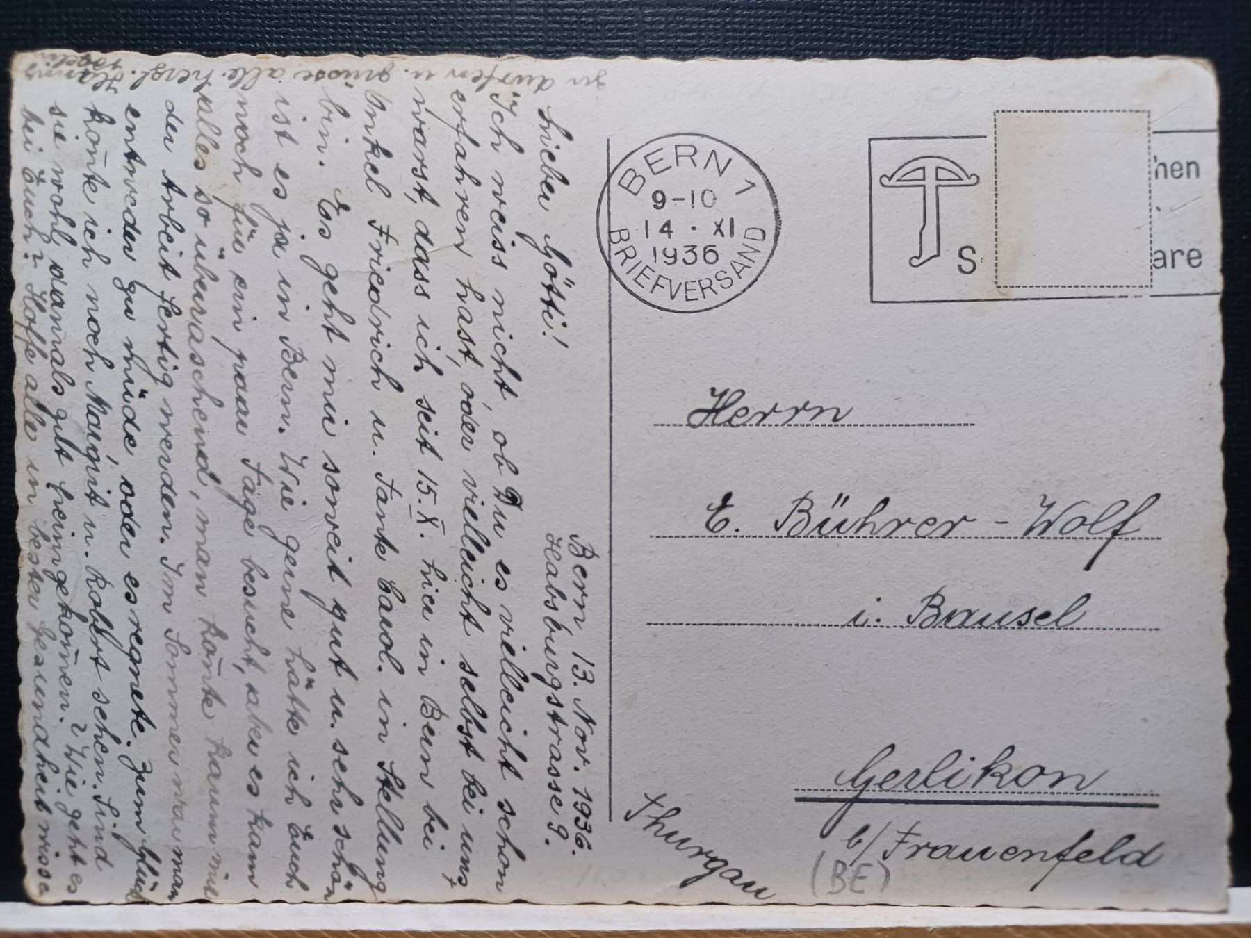Cartoline postali: No. 16, Bern - Universität, 1936, – Usato da Aarau Rohr venduto da mgvw 2