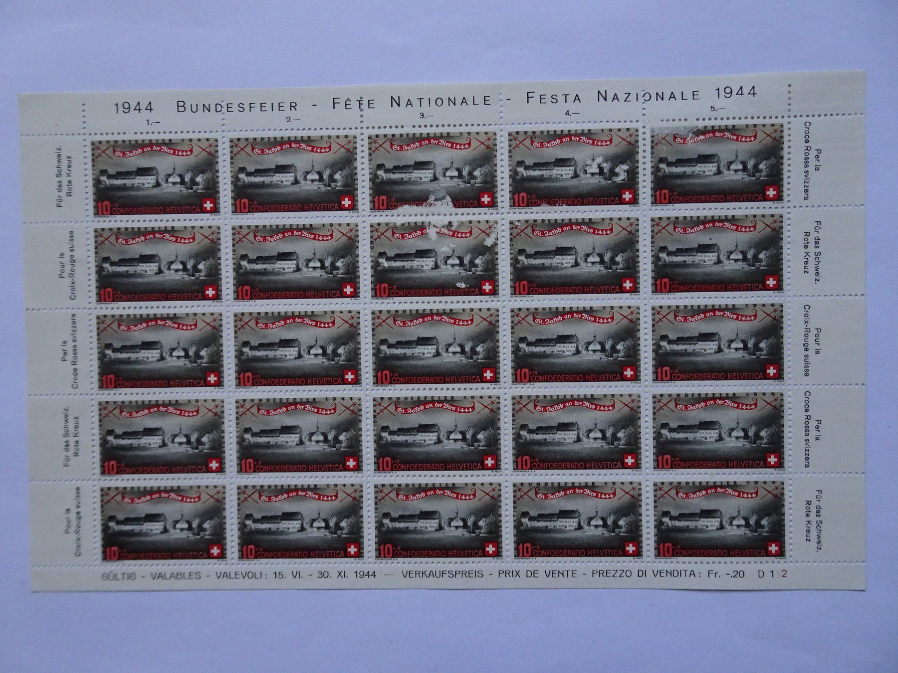 Alle Briefmarken: PP 1944*  mit Abart – Neu (gemäss Beschreibung) aus Aadorf von Chnorli-Furz