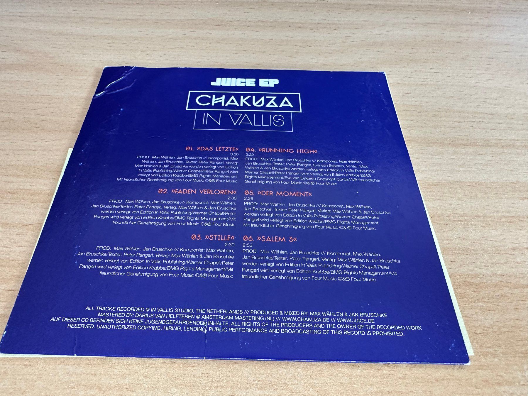 CD: Chakuza – In Vallis – Usato da Rikon im Tösstal venduto da Alpenmutz 1