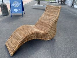 Vintage Lounge Chair Karlskrona Rattan Geflecht Liege