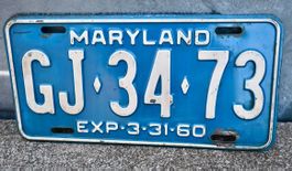 altes US Nummernschild COLORADO Maryland 1959 bis 1960