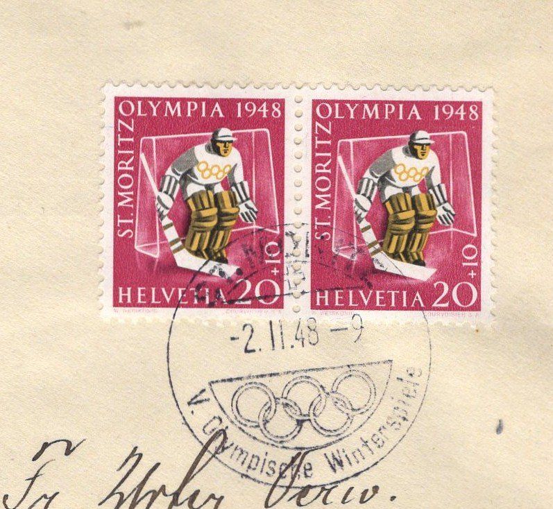 Tutti i francobolli: R2126  /  3 lettres J.O.St.-Moritz 1948 – Usato da Ste-Croix venduto da MONT-TAGNAC
