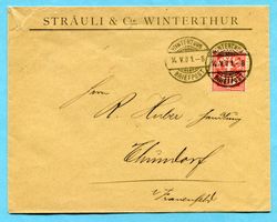 Illustr. Ganzsache Winterthur 1901 - Absender: Sträuli & Cie