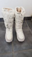 Winterstiefel Snowboots weiß, Wintermotiv silber
