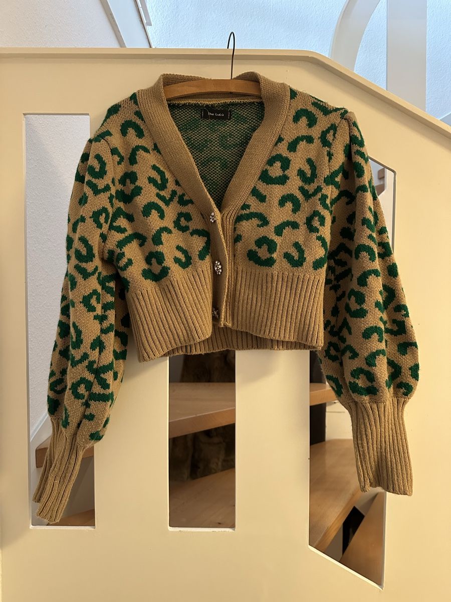 Maglioni & Felpe: Strickjacke im Leoprint – Usato da Basel venduto da uyuni01
