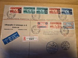 Umschlag Internationales Flugmeeting Zuerich 1937 Luftpost●6