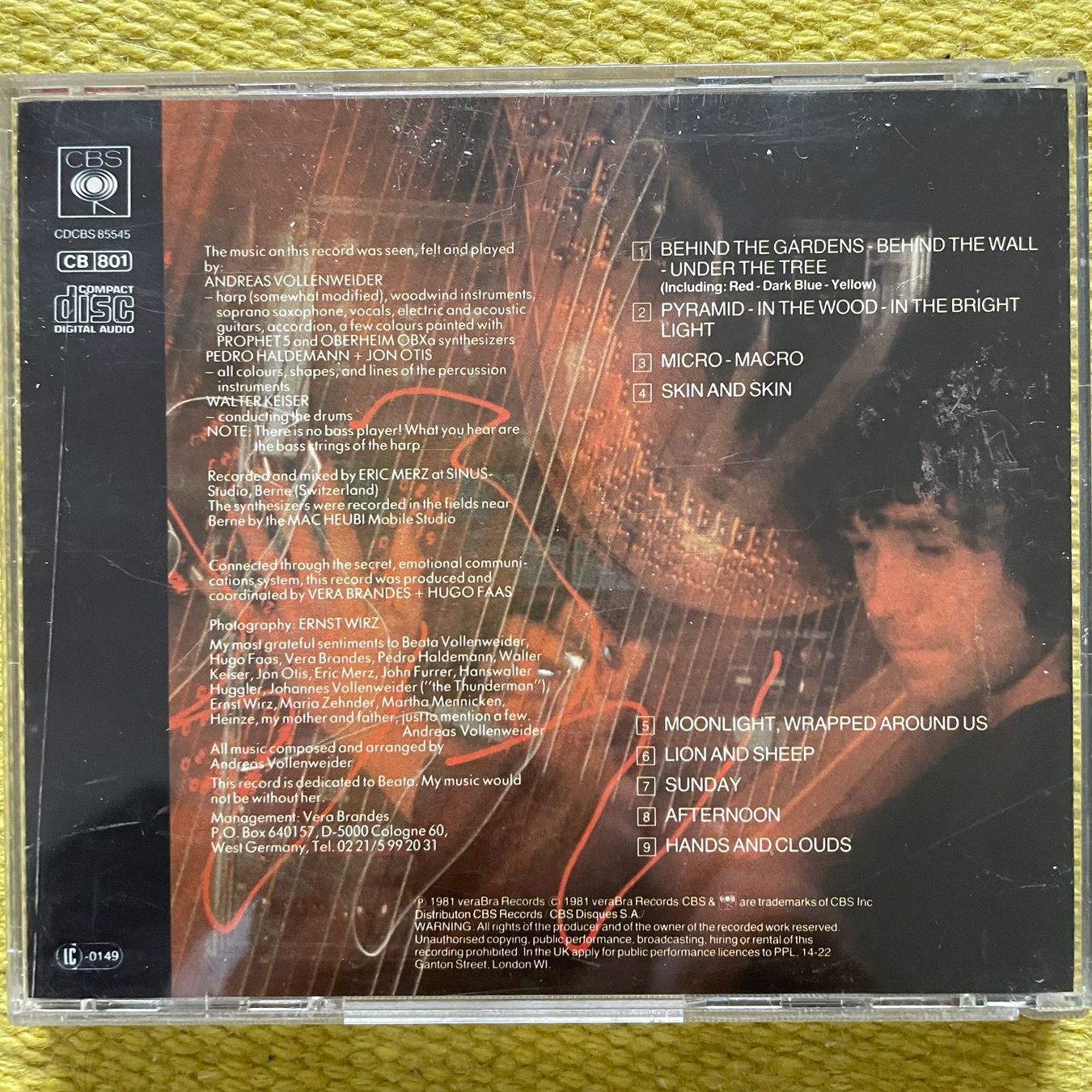 CDs: ANDREAS VOLLENWEIDER-BEHIND THE GARDENS…..81 – Gebraucht aus Rorschacherberg von CD-Roli 1