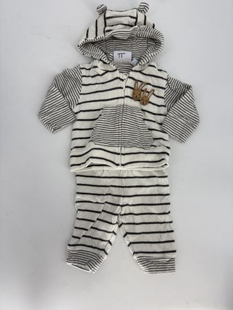 Baby Set Gr. 56 von mon coeur gestreift mit Kapuze 