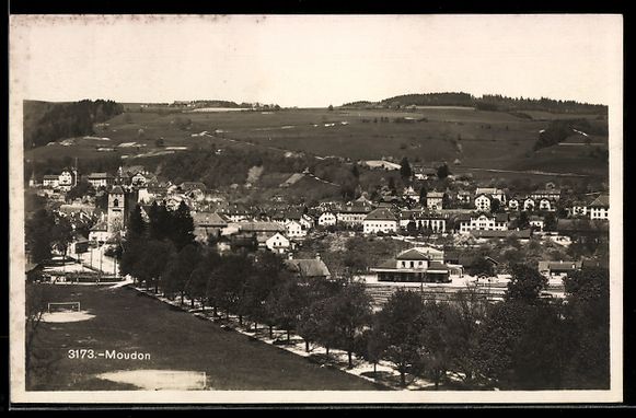 Cartoline postali: AK Moudon, Panorama – Usato da Berlin venduto da bartko-reher