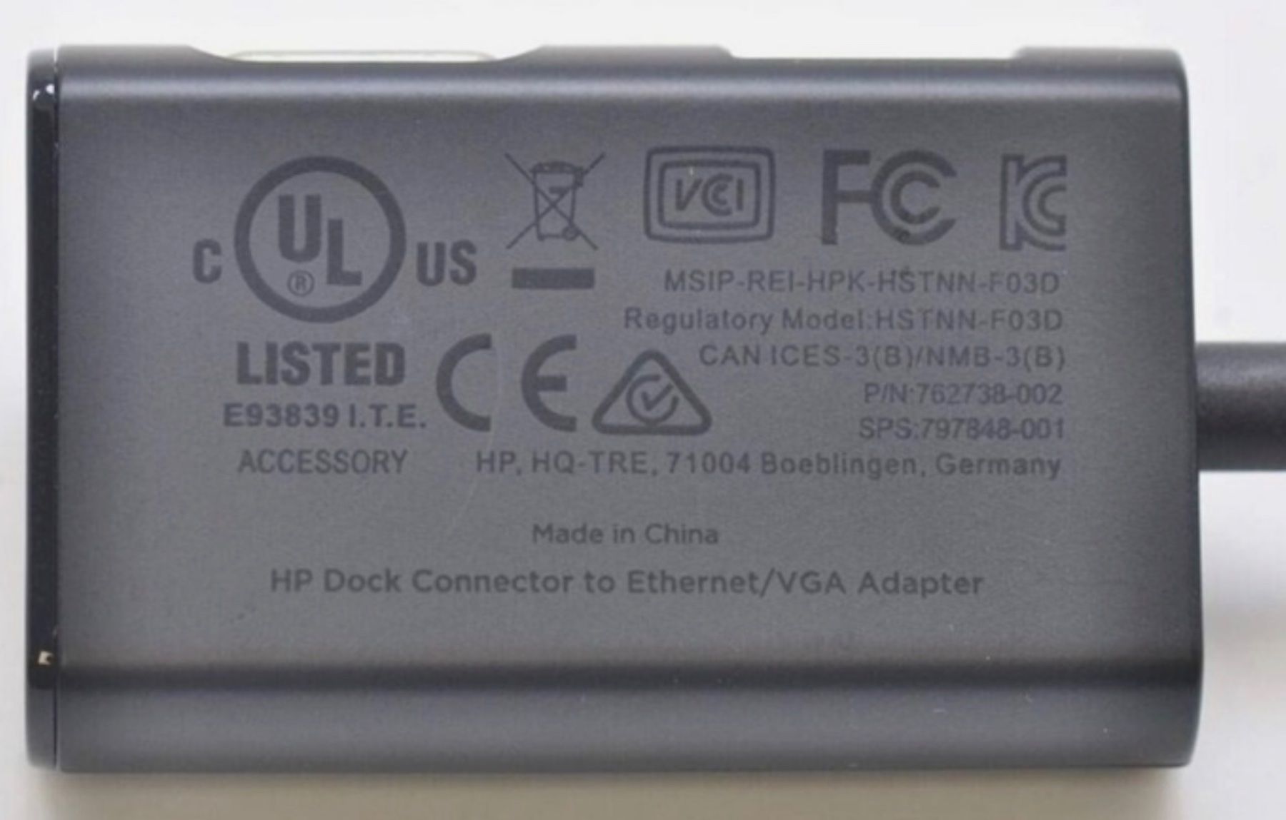 Hewlett Packard Laufwerke & Adapter: HP Dock Connector to Ethernet / VGA Adapter – Gebraucht aus Schwerzenbach von floridan 3