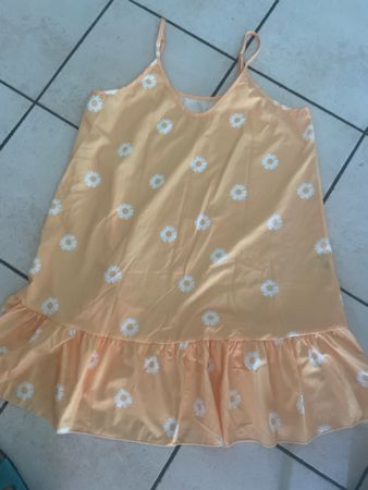 Neues gelbes Sommerkleid Blumenmuster Gr. L/XL