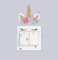LICHTSCHALTER-/WAND DEKO EINHORN ABNEHMBAR, WASSERFEST NEU
