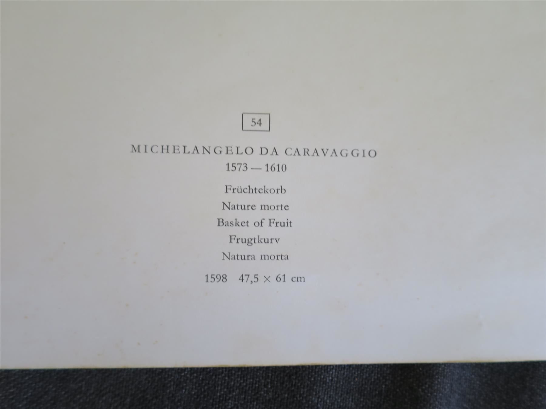 Poster & Bilder: Michelangelo di Garavaggio - Früchtekorb; Kunstdruck – Gebraucht aus basel von setomse 1