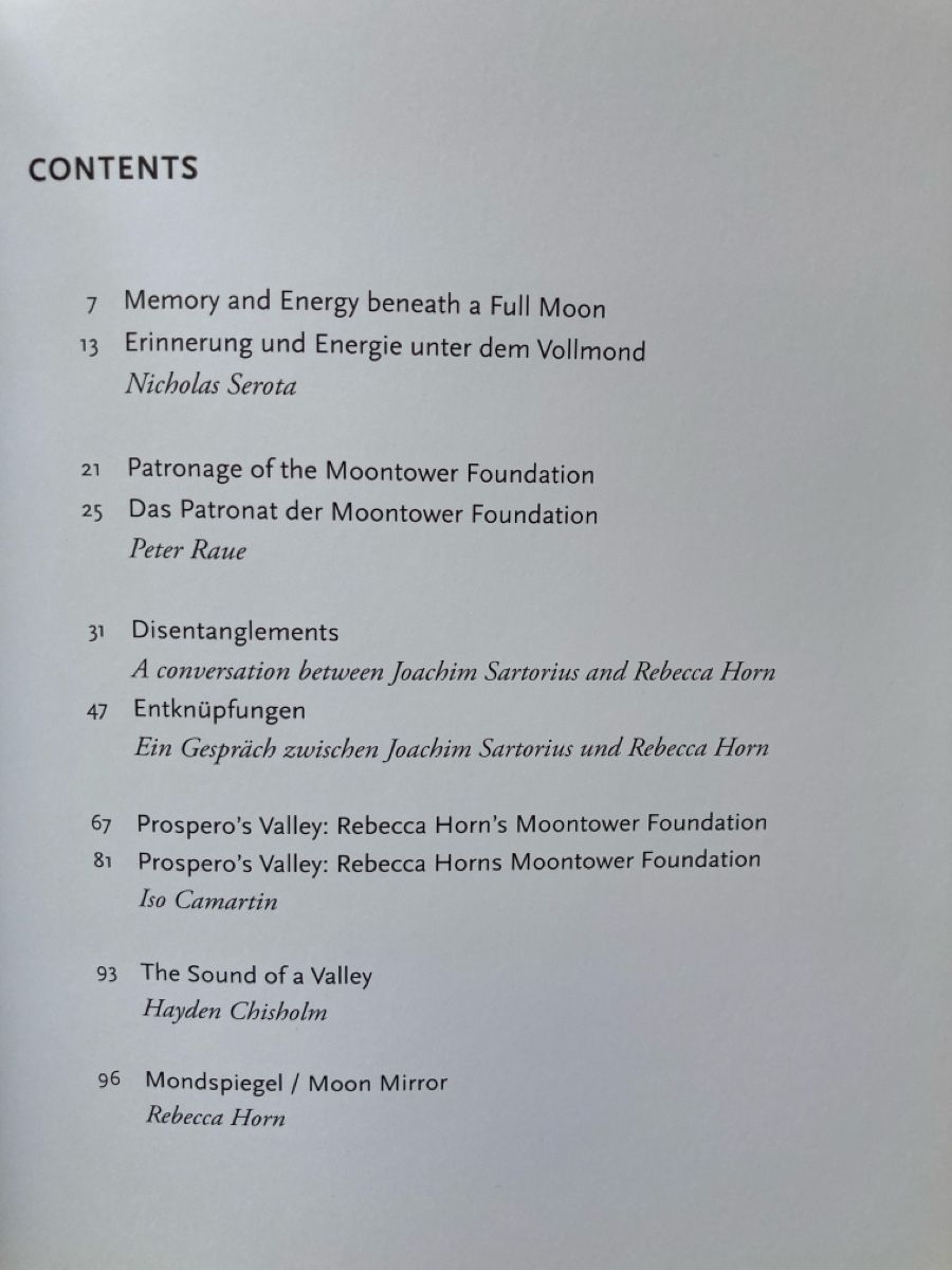 Libri: Rebecca Horn The Moontower Foundation – Usato da Zürich venduto da 000rk 1