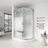 1930 - LED Duschkabine WHITE ROCK 120x80 (rechts) Dusche