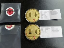 Die 4 Generäle der Schweiz – 2 Medaillen mit Zertifikt