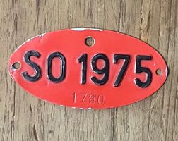 SO 75 - VELONUMMER - FAHRRADSCHILD - PLAQUE DE VELO - SO 75