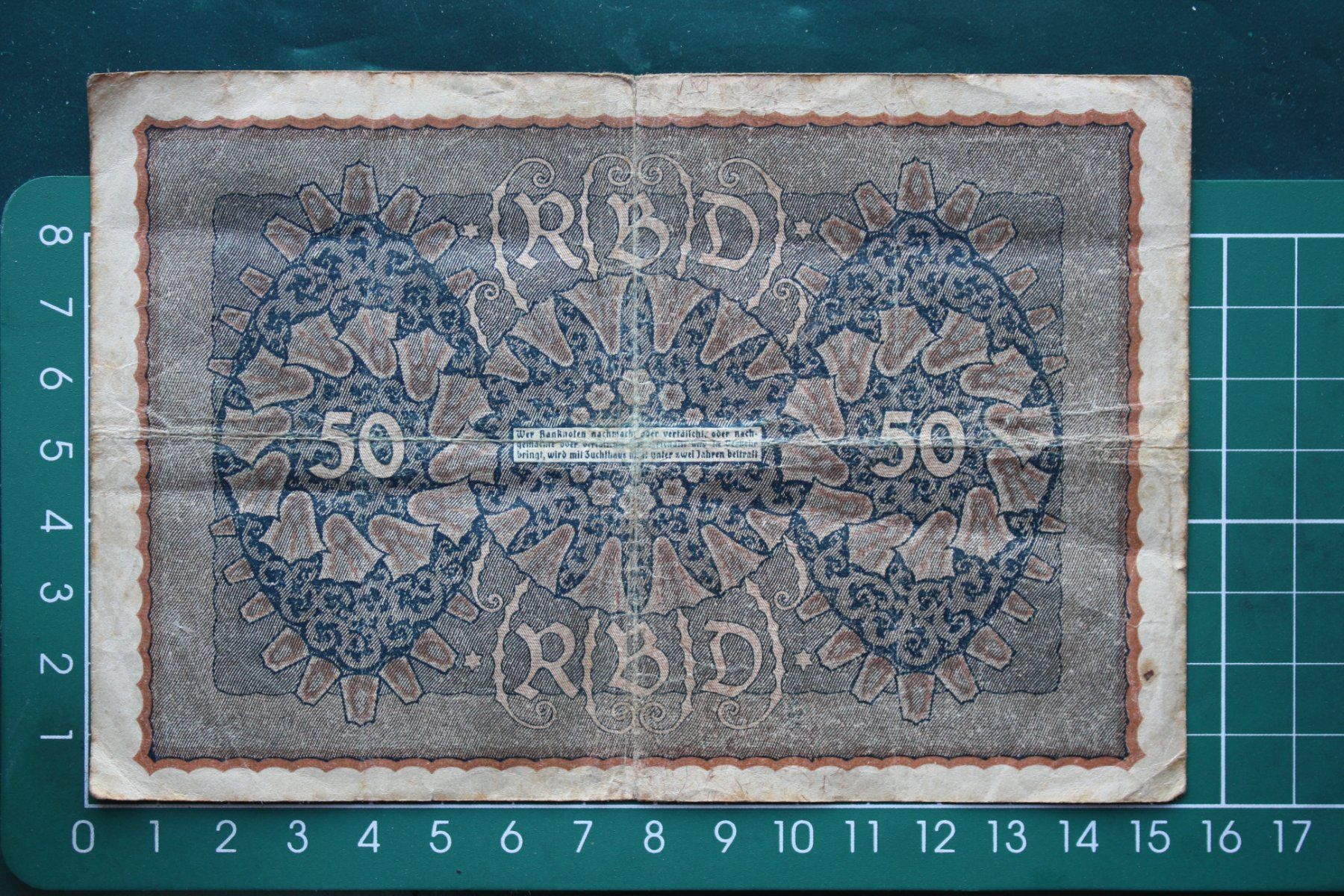 Banknoten: currency reichsbanknote 50 Mark 1919 – Gebraucht aus Laupen BE von Gufi57 1