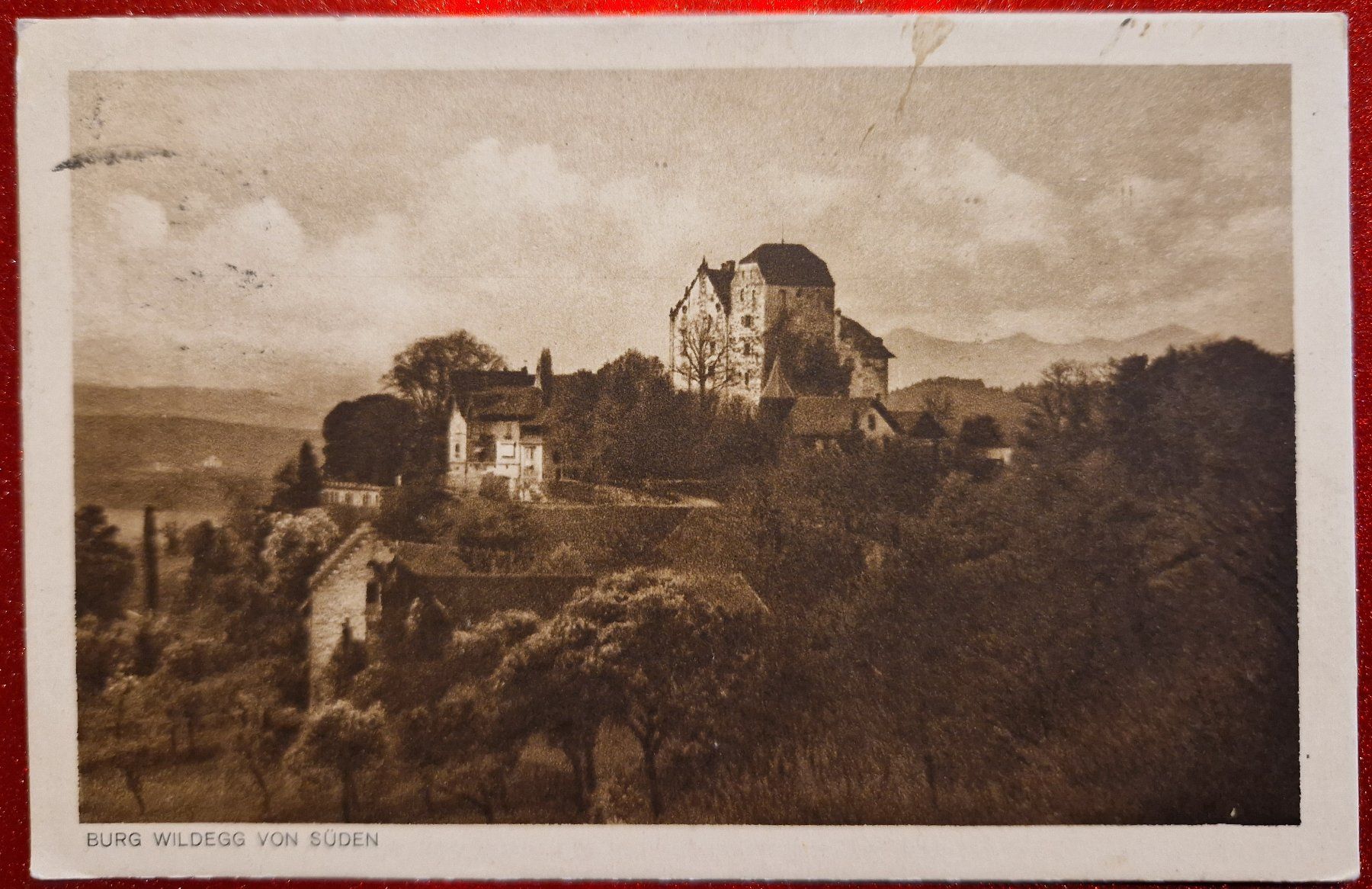Ansichtskarten: Burg Wildegg von Süden 1920 – Gebraucht aus Melchnau von Fishel