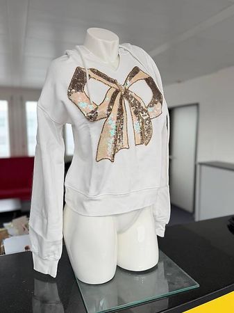 Damen-Hoodie mit Pailletten-Schleife Twinset